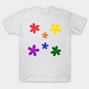 Minimalist Abstract Flowers - Gay Pride T-Shirt